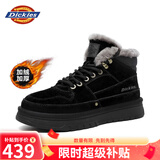 Dickies男士雪地靴加绒马丁靴加厚短靴保暖棉鞋靴子男 黑色 38 