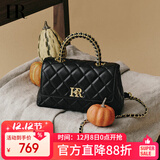 HR赫莲娜包包女包头层牛皮单肩斜挎包菱格手提链条包女包圣诞礼物