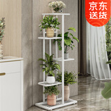 索尔诺 花架 多层折叠落地室内家用阳台装饰花架铁艺客厅庭院简约多肉架 白色H916（6盆升级版）