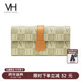 VANESSA HOGAN【送礼推荐】VH女包个性钱包老花卡包长款皮夹日常多功能实用包 绿色-礼盒装