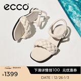 爱步（ECCO）凉鞋女 夏季方头一字带通勤休闲百搭粗跟凉鞋 雕塑233803 石灰色23380301378 37