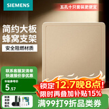 西门子（SIEMENS）开关插座面板 墙壁暗装86型 致典系列日曜金色 空白面板