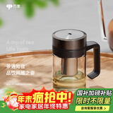 万象（WANXIANG）单层玻璃手柄水杯商务办公男士玻璃杯大容量泡茶杯带过滤网简盒装 U219-深胡桃500ml