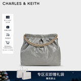 CHARLES&KEITH子母链条大容量流浪包托特包单肩斜挎包女包新年礼物CK2-40671449 【L号】Grey灰色 L