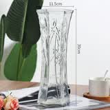 花翁水培绿植室内水养花卉盆栽六角玻璃花瓶【梅花款】高30cm源头直发
