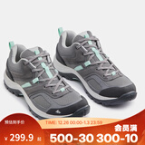 迪卡侬徒步鞋男女登山鞋运动鞋户外防滑透气缓震低帮情侣 MH100 女款_灰色/绿色 39