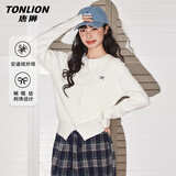 唐狮（TonLion）毛衣女装针织开衫安迪绒纱线外套春秋季新款上衣服小个子刺绣小衫