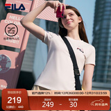 FILA斐乐官方女子针织短袖衫2025夏简约休闲刺绣LOGOT恤