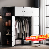 安尔雅简易衣柜收纳柜塑料储物双人双人衣橱非布非实木组装组合单人衣柜