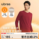 ubras羽绒化科技羊毛肌底衣保暖套装锁温打底衫男秋衣秋裤丝绒红色轻暖