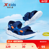 特步（XTEP）童鞋儿童凉鞋防滑透气露趾凉鞋沙滩鞋小中大童男童凉鞋 深邃蓝/普鲁士蓝 33