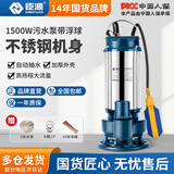 臣源潜水泵220V家用不锈钢污水泵排污泵自动带浮球农用抽水泵农田灌溉