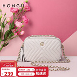 红谷女士包包斜挎包菱格链条包牛皮单肩包流苏包小包  新年生日礼物