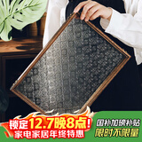 格娜斯茶盘实木茶托复古玻璃托盘家用点心盘茶点盘早餐盘海棠花茶水盘