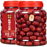 松川良品 甄选新疆大红枣特级若羌灰枣免洗新年货精品枣干大颗粒1000g罐装