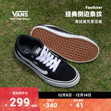 万斯范斯官方 Faulkner酷感黑美式经典薄绒男鞋板鞋 黑色 42.5