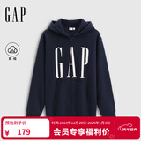GAP男女装2025秋季新款logo印花抓绒宽松运动连帽衫卫衣786920 海军蓝 2XL (185/104A)亚洲尺码【偏大,建议拍小一码】