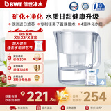 倍世（BWT） 甜镁 净水壶滤水净水器家用 欧洲进口滤芯去水垢增强55% 益家系列大容量过滤器 【去水垢滤芯】1壶6芯 白色
