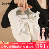 达芙妮官方厚底小白鞋女2025爆款女鞋软萌大头鞋子女休闲百搭帆布鞋女 云朵白【粗跟带-5cm显高厚底】 39