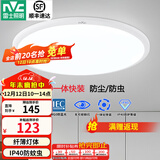 雷士（NVC）卧室吸顶灯阳台灯简约超薄奶油风IP40防蚊虫led照明灯具灯饰-月白 36W 2508lm 暖白光丨一体快装IP40