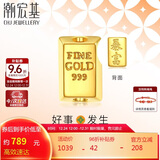 潮宏基宝护金砖足金黄金转运珠手链送妈妈送女友生日礼物 小金砖手绳款