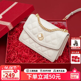蔻一（Cnoles）包包真牛皮女士大容量单肩斜挎包高端链条小方包圣诞节礼物送女友