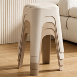 景彩凳子家用板凳软座塑料凳子可叠放餐凳方凳梳妆凳JD561两奶茶两咖