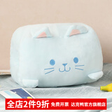 达克鸭 冬天卡通暖手抱枕插手毛绒可爱学生教室捂手两用办公室冬季手捂 蓝色猫咪B 30cm*25cm