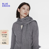 BLUE ERDOS【100%山羊绒】25早秋新品保暖时尚纯色羊绒围巾 中灰 180cmX30cm