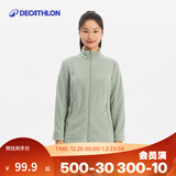 迪卡侬（DECATHLON）保暖户外抓绒衣外套男女运动宽松秋摇粒绒外套冲锋衣内胆 女款-全拉链-苍穹绿 L