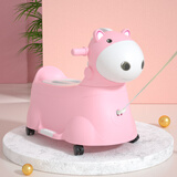 小哈伦儿童马桶宝宝坐便器婴幼儿尿盆小孩小便器万向轮刹车轮小马樱花粉