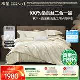 水星家纺蚕丝被100%桑蚕丝冬被子冬季子母被二合一被芯约10.4斤220×240cm