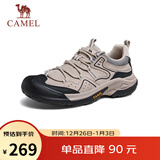 骆驼（CAMEL）踏山男士户外登山复古皮面休闲低帮徒步鞋 G14A342696 埃尔沙 44