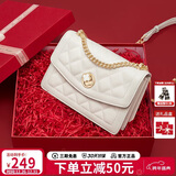 蔻一（Cnoles）包包真牛皮女士大容量单肩斜挎包高端链条小方包圣诞节礼物送女友