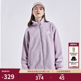 卡帕（Kappa）背靠背2025新款羊羔绒外套情侣男女立领宽松开衫夹克 雾霾紫-457 M