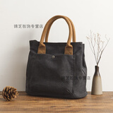 途尊（kingtrip）2025新款帆布包女日韩托特包女式时尚手提布包布艺包小布包女包休 黑色