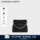 CHARLES&KEITH链条单肩腋下托特包流浪包包女包女友生日圣诞礼物CK2-20671559 Noir黑色 M