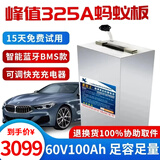 蓄骑士电动车锂电池60v三轮车电池电瓶车三元锂磷酸铁锂电动摩托车专用 60v100ah【蚂蚁板325a】配可调充