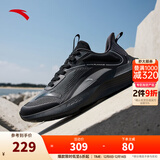 安踏风速丨跑步鞋男冬季轻便减震男士休闲鞋运动鞋子男舒适通勤跑鞋男 【毒刺】碳灰/黑-1 42 (男)