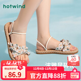 热风（Hotwind）沙滩凉鞋女士夏季新款百搭平底两穿凉鞋时尚外穿透气碎花凉拖鞋女 温柔碎花(花色） 39
