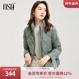 欧莎（OSA）轻薄白色短款小香风羽绒服女秋冬季2025年新款小个子外套 绿色A M