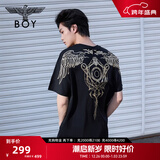 BOY LONDON【暗黑罗盘】夏情侣款短袖权杖印花炸街潮牌T恤N01906 N0103902 M
