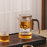 胖东来同款2026磁吸飘逸杯泡茶壶家用全玻璃内胆茶水分离茶壶茶具 茶方圆(透明色)600ML