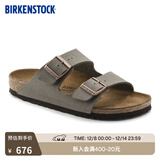 BIRKENSTOCK勃肯德国进口男女款经典舒适软木Arizona双扣拖鞋 女款灰色 36