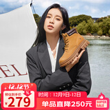 骆驼（CAMEL）大黄靴女都市户外四季可穿系带工装靴马丁靴 L23W307016 黄棕 36