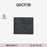 个乐经典羊皮短款钱包手工真皮多卡位卡夹卡包情侣新年礼物 经典黑（小男孩）