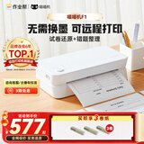喵喵机A4远程打印机家用错题整理神器无墨高清微信打印 小型便携桌面蓝牙无线热敏打印机打卷子 F1 白