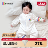 bebebus婴儿睡袋春秋冬儿童恒温分腿连体睡衣宝宝四季通用防踢被双层L码