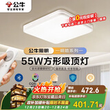 公牛（BULL）吸顶灯明皓全光谱客厅灯MX-B055E-CS无极调光55W Ra97显指 送安装