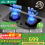 容声（Ronshen）品牌补贴20%燃气灶液化气煤气灶家用双灶70%热效率一级能效定时熄火猛火大火力5.0KW灶具JZY-RLA7Y